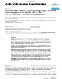 Báo cáo khoa học: Prevalence of four different subgenotypes of genotype 4 hepatitis E virus among swine in the Shanghai area of China