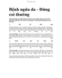 Bệnh ngứa da - Đừng coi thường