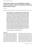 Báo cáo khoa học: Field Study of Dairy Cows with Reduced Appetite in Early Lactation: Clinical Examinations, Blood and Rumen Fluid Analyses