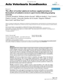 Báo cáo khoa học: The effect of methyl sulphonyl methane supplementation on biomarkers of oxidative stress in sport horses following jumping exercise