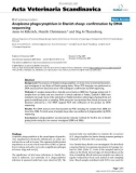 Báo cáo y học: Anaplasma phagocytophilum in Danish sheep: confirmation by DNA sequencing