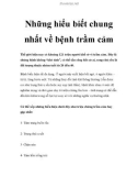 Những hiểu biết chung nhất về bệnh trầm cảm