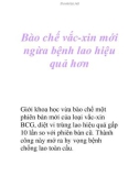 Bào chế vắc-xin mới ngừa bệnh lao hiệu quả hơn