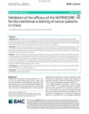 Validation of the efficacy of the NUTRISCORE for the nutritional screening of cancer patients in China