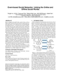 Event-based Social Networks: Linking the Online and Ofﬂine Social Worlds