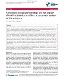 báo cáo hóa học: Concurrent sexual partnerships do not explain the HIV epidemics in Africa: a systematic review of the evidence