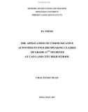 BA Thesis: The application of communicative activities in english speaking classes of grade 11th students at Cao Lanh City high school