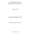 Luận văn Thạc sĩ Toán học: Về định lí Hilbert thứ 17