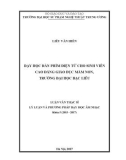 Luận văn thạc sĩ: Dạy học Đàn phím điện tử cho sinh viên Cao đẳng giáo dục Mầm non, trường Đại học Bạc Liêu