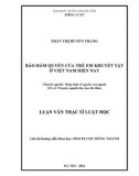 Luận văn Thạc sỹ Luật học: Bảo đảm quyền của trẻ em khuyết tật ở Việt Nam hiện nay