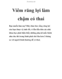 Viêm răng lợi làm chậm có thai