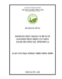 Luận văn Thạc sĩ Phát triển nông thôn: Đánh giá thực trạng và đề xuất giải pháp phát triển cây nhãn tại huyện Sông Mã, tỉnh Sơn La