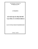 Luận văn Thạc sĩ Quản trị kinh doanh: Kế toán quản trị chi phí tại Công ty cổ phần Dinco