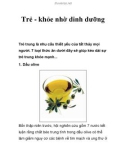 Trẻ - khỏe nhờ dinh dưỡng