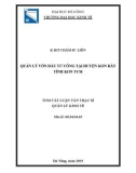 Tóm tắt luận văn Thạc sĩ: Quản lý vốn đầu tư công tại huyện Ron Rẫy, tỉnh Kon Tum