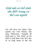 Giải mã cơ chế sinh tồn HIV trong cơ thể con người