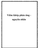 Viêm khớp phản ứng nguyên nhân