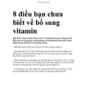 8 điều bạn chưa biết về bổ sung vitamin