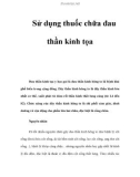 Sử dụng thuốc chữa đau thần kinh tọa