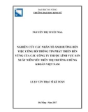 Luận văn Thạc sĩ Kế toán: Nghiên cứu các nhân tố ảnh hưởng đến việc công bố thông tin phát triển bền vững của các công ty thuộc lĩnh vực sản xuất niêm yết trên thị trường chứng khoán Việt Nam