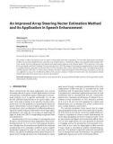 Báo cáo hóa học: An Improved Array Steering Vector Estimation Method and Its Application in Speech Enhancement