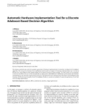 Báo cáo hóa học: Automatic Hardware Implementation Tool for a Discrete Adaboost-Based Decision Algorithm