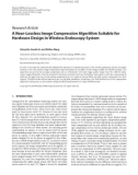 Báo cáo hóa học: Research Article A Near-Lossless Image Compression Algorithm Suitable for Hardware Design in Wireless Endoscopy System