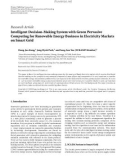 Báo cáo hóa học: Research Article Intelligent Decision-Making System with Green Pervasive Computing for Renewable Energy Business in Electricity Markets on Smart Grid