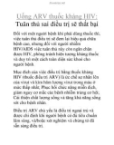 Uống ARV thuốc kháng HIV: Tuân thủ sai điều trị sẽ thất bại