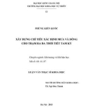 Luận văn thạc sĩ XÂY DỰNG CHỈ TIÊU XÁC ĐỊNH MƯA VÀ DÔNG CHO TRẠM RA ĐA THỜI TIẾT TAM KỲ 