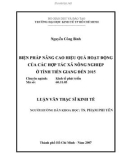 BIỆN PHÁP NÂNG CAO HIỆU QUẢ HOẠT ĐỘNG CỦA CÁC HỢP TÁC XÃ NÔNG NGHIỆP Ở TỈNH TIỀN GIANG ĐẾN 2015