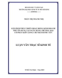 Luận văn Thạc sĩ Kinh tế: Giải pháp phát triển hoạt động kinh doanh thẻ tín dụng tại Ngân hàng thương mại cổ phẩn Kiên Long chi nhánh Phú Yên