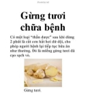 Gừng tươi chữa bệnh