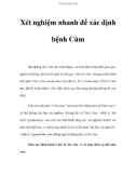 Xét nghiệm nhanh để xác định bệnh Cúm