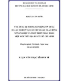 Luận văn Thạc sĩ Kinh tế: Ứng dụng hệ thống xếp hạng tín dụng doanh nghiệp tại các chi nhánh ngân hàng nông nghiệp và phát triển nông thôn Việt Nam trên địa bàn TP. Hồ Chí Minh