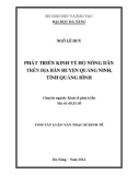 Tóm tắt luận văn Thạc sĩ Kinh tế: Phát triển kinh tế hộ nông dân trên địa bàn huyện Quảng Ninh, tỉnh Quảng Bình