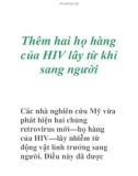 Thêm hai họ hàng của HIV lây từ khỉ sang người