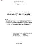 Khóa luận tốt nghiệp: Nâng cao hiệu quả sử dụng tài sản của Công ty TNHH Công nghiệp giấy và sản xuất bao bì Ngọc Diệp