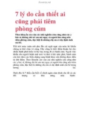 7 lý do cần thiết ai cũng phải tiêm phòng cúm