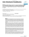 Báo cáo khoa học: Increasing daily feeding occasions in restricted feeding strategies does not improve performance or well being of fattening pigs