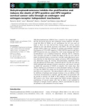 Báo cáo khoa học: Dehydroepiandrosterone inhibits the proliferation and induces the death of HPV-positive and HPV-negative cervical cancer cells through an androgen- and estrogen-receptor independent mechanism