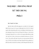 NGỘ ĐỘC : PHUƠNG PHÁP XỬ TRÍ CHUNG - Phần 2