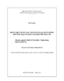 Luận văn Thạc sĩ Kinh tế: Quản trị tài sản nợ - tài sản có tại Ngân hàng TMCP Sài Gòn Thương Tín