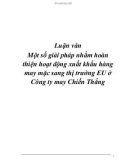 Luận văn Một số giải pháp nhằm hoàn thiện hoạt động xuất khẩu hàng may mặc sang thị trường EU ở Công ty may Chiến Thắng