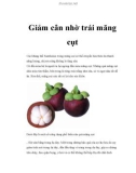 Giảm cân nhờ trái măng cụt