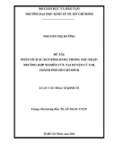 Luận văn Thạc sĩ Kinh tế: Phân tích sự bất bình đẳng trong thu nhập: Trường hợp nghiên cứu tại huyện Củ Chi, Thành phố Hồ Chí Minh