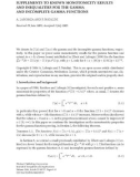 Báo cáo hóa học: SUPPLEMENTS TO KNOWN MONOTONICITY RESULTS AND INEQUALITIES FOR THE GAMMA AND INCOMPLETE GAMMA FUNCTIONS