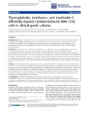 Báo cáo hóa học: Thymoglobulin, interferon-g and interleukin-2 efficiently expand cytokine-induced killer (CIK) cells in clinical-grade cultures