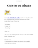 Cháo cho trẻ biếng ăn