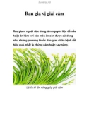 Rau gia vị giải cảm